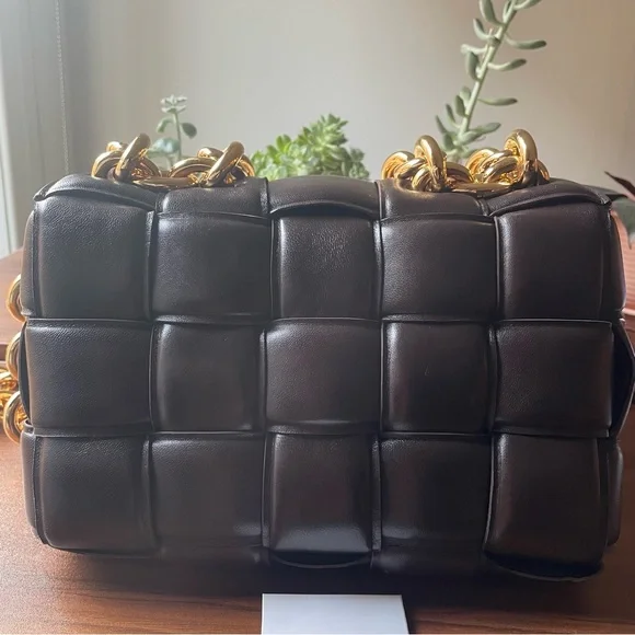 HOST PICK⭐️BOTTEGA VENETA CHAIN CASSETTE BAG -Padded lambskin leather-DARK BROWN - Picture 11 of 16